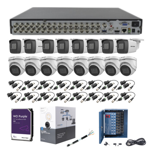 Kit Circuito Cerrado 3k / Dvr 32 Canales / 16 Cámaras / 4tb