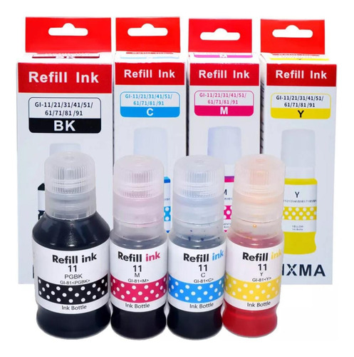 Kit X 4 Tinta Generica Canon Gi-11 Koreana  100%garantizada