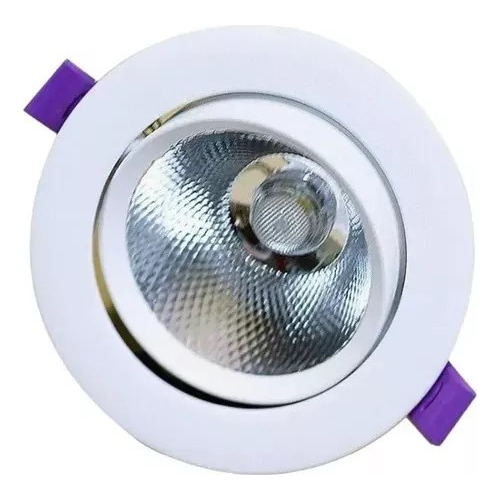 Foco Fijo Led Plafón Redondo Embutido 5w Luz Blanca Fría