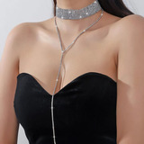 Gargantilla Cristales Collar Moda Mujer Sexy Choker Fiesta