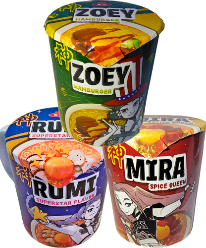 3pack K-pop Demon Hunters Taza Ramyeon Flavor (no Ramen)