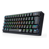 Teclado Gamer Redragon Fizz K617 Qwerty Redragon Brown Português Brasil Cor Preto Com Luz Rgb