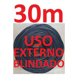 Cabo Rede Cat5e Preto 30m Externo Blindado Net Lan Montado