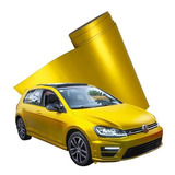 Vinil Adhesivo Automotriz Amarillo Oro Mate 30 Cm X 1 Mt 