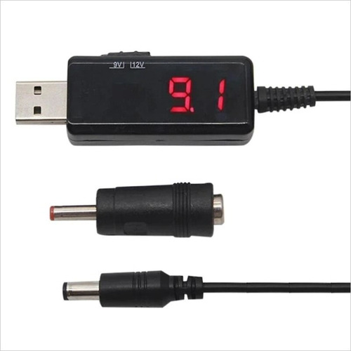 Usb Adaptador A 9v Y 12v Con Voltímetro Integrado, Step Up