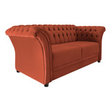 Namoradeira Chesterfield Sofia Suede Terracota - Doce Sonho