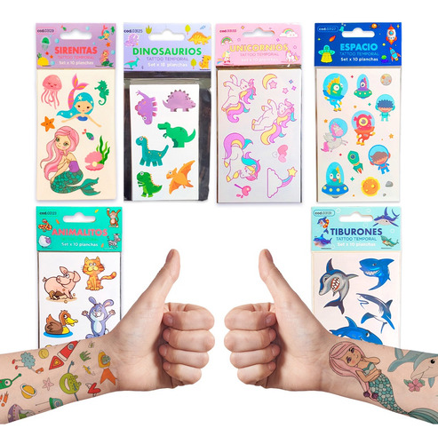 Tatuajes Tatto Temporales Adhesivos Infantiles Niños X10 