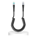 Cable Usb-c A Lightning En Espiral, Compatible Con Apple Car