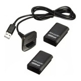 Kit 2 Pilas Recargable Compatible Con Xbox 360 Carga Y Juega