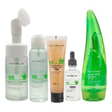 Set Skin Care Aloe Vera Espuma Gel Hidratante Sérum Facial 