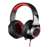 Audífonos Gamer Edifier G4 Negro Y Rojo Con Luz Led