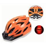 Casco Unisex Montaña Bicicleta  Visera+ Luz Trasera