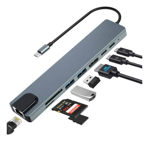 Adaptador Hdmi Hub Usb-c Samsung Galaxy Book S Pro 360 5pts