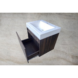 Gabinete Flotante Con Lavabo Moderno 60 Cm Blanco Tocador Wc