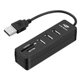 Hub Usb 3 Portas Com Leitor De Cartão De Memória Tf Micro 