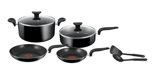 Bateria De Cocina 8pz Aluminio Easycare Negra Tefal B048s884