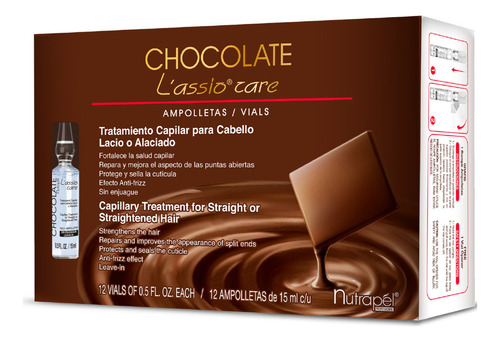 12 Ampolletas Chocolate Lassio Care Nutrapel