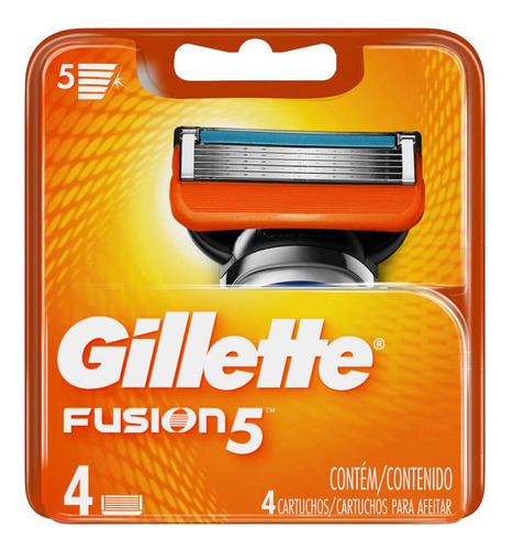 Carga Gillette Fusion 5 C/ 4 Unidades