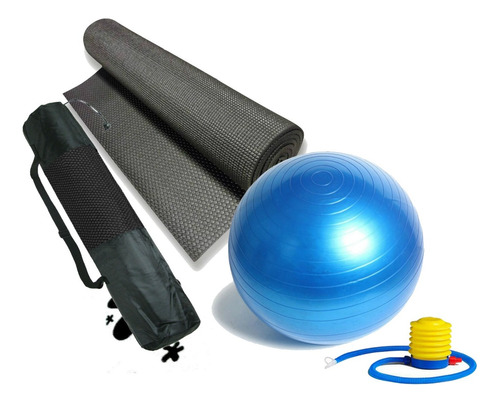 Bola Pilates 65cm Pelota Yoga Terapia Inflador + Colchoneta