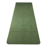 Punto Mantra Yoga Mat Tpe Diseño Con Líneas De Posición