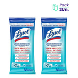 Toallitas Desinfectantes Frescura Marina 36u Lysol Pack X2