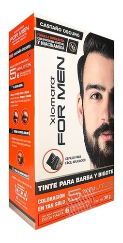 Xiomara For Men Tinte Colorante En Gel Para Barba Y Bigote Tono Castaño Oscuro