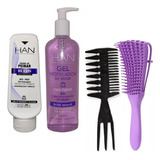 Kit Rulos Han Crema Y Gel + Cepillo Caracol Peine Ahuecador