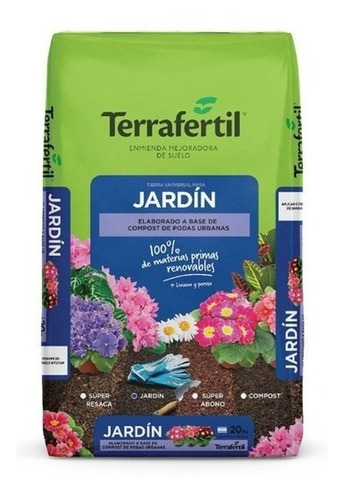 Tierra De Jardin 50 Litros Terrafertil Abonada Con Compost