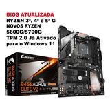 Placa Mãe Amd B450 Aorus Elite V2 Ssd M.2 Ryzen 5000 Séries