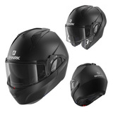 Casco Para Moto Abatible Shark Evo Es Gt Blank Negro Mate 