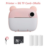 Pink Kid Digital Instant Print Camera Add 3 Paper