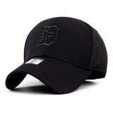 Gorra De Béisbol Negra Ajustada Y Cerrada Para Hombre Con Le