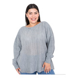 Maxi Sweater Amplio/grande Cuello Bote De Mujer