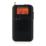Mini Rádio Fm Portátil Fm+ Am Preto Hrd-104 Com Alto-falante