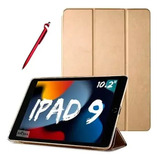 Melhor Capa Para iPad 9 / 8 / 7 10.2 A2602 A2604 + Caneta Cor Dourado