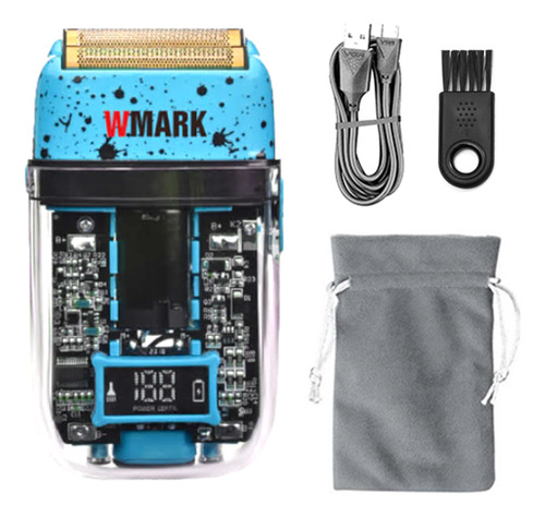 Maquina Shaver Finalização Wmark Ng 988 Azul Barbeador