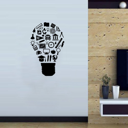 Vinilo Pared Lampara Joven Estudiante  Wall Stickers