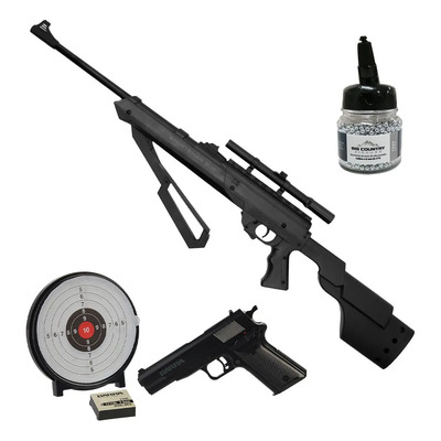 Kit Rifle Sportsman 900 + Pistola Barra + Balines Negro 1143 Mm | Meses sin interés