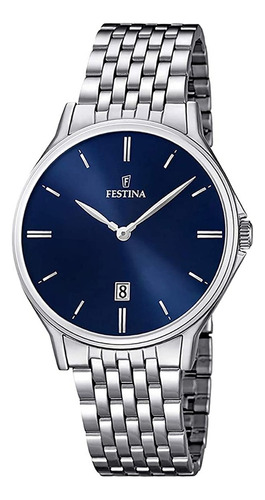 Reloj Festina Hombre Acero Clasico Azul 50mts Fecha F16744.3