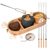 Kit De Mesa S'mores Maker  4 Pinchos Y 2 Compartimentos Par