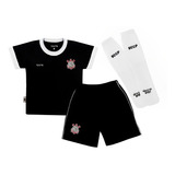 Kit Infantil Corinthians Calção Camisa Meião Timão Oficial 