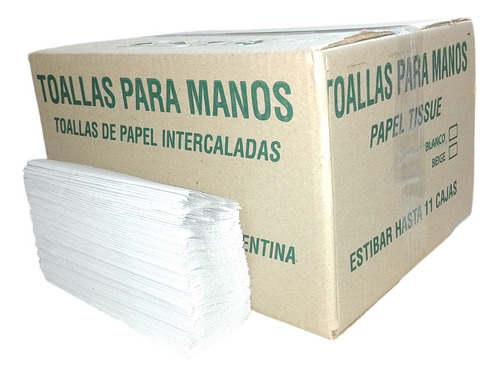 Toallas Intercaladas Blancas 20x24, 2000 Unid X 6 Cajas