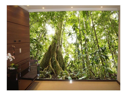 Adesivo De Parede Floresta Natureza Árvores 3d M² Xna179