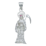 Dije Chico Santa Muerte Artesanal Zirconias Plata 925