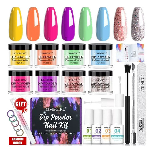 Kit Iniciación Para Uñas Rednee Dip Powder Con 8 Colores