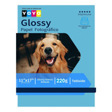 Papel Fotografico Glossy Tabloide 220gr 50 Hjs Doble Carta