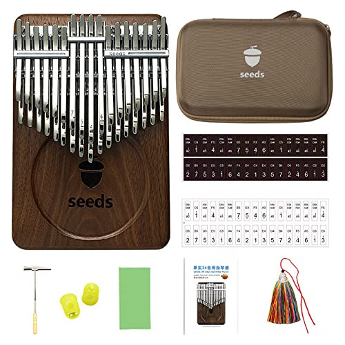 Kalimba 34 Teclas Ctuned De Madera De Nuez Negra, Instr...