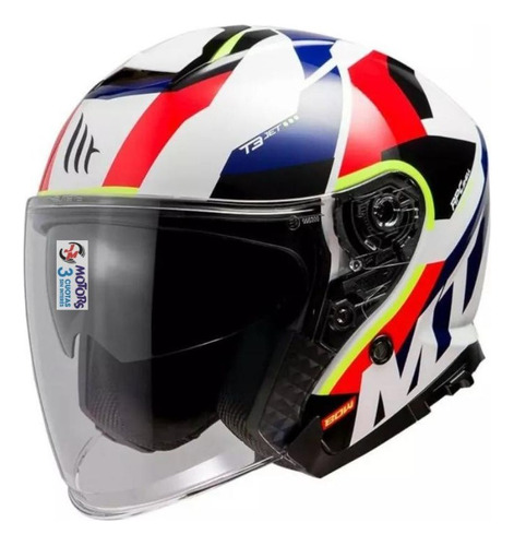 Jm Casco Abierto Mt Thunder 3 Sv Jet Bow Rojo Perla Brilloso