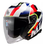 Jm Casco Abierto Mt Thunder 3 Sv Jet Bow Rojo Perla Brilloso