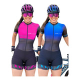 Macaquinho De Ciclismo Bike Uv80 Roupa De Pedalar Rosa Pink